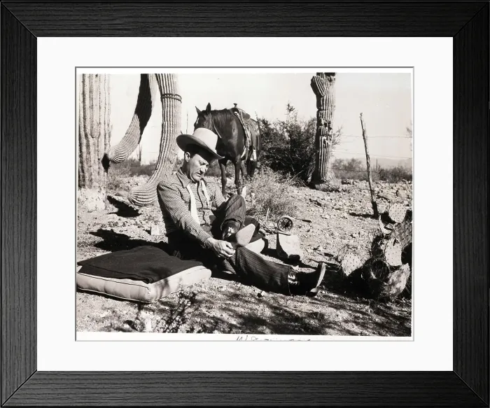 Framed Print : Glen Taylor Takes Break from Riding Framed Print : Glen Taylor Takes Break from Riding