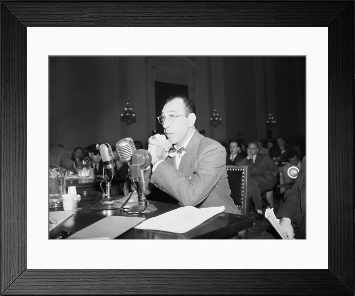 Framed Print : Herbert J. Biberman Testifying Framed Print : Herbert J. Biberman Testifying