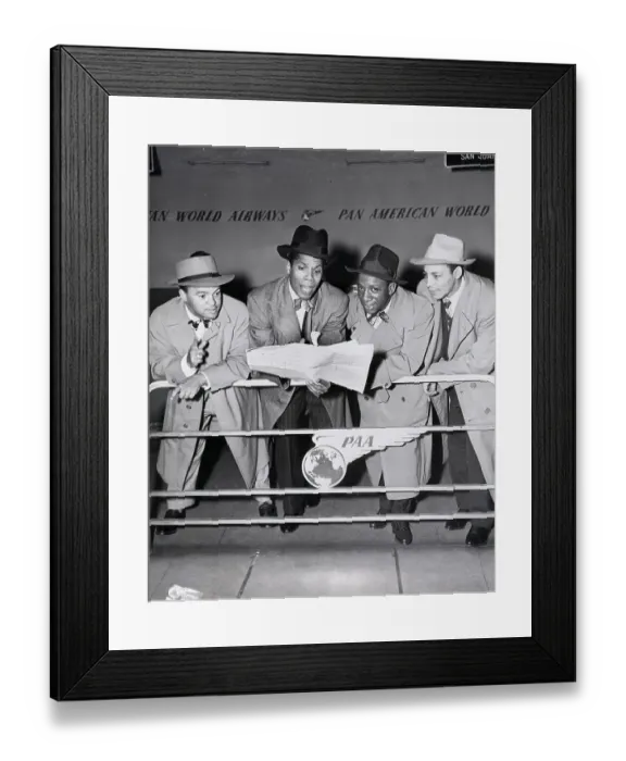 Framed Print : Singing Group The Ink Spots Arrive Framed Print : Singing Group The Ink Spots Arrive