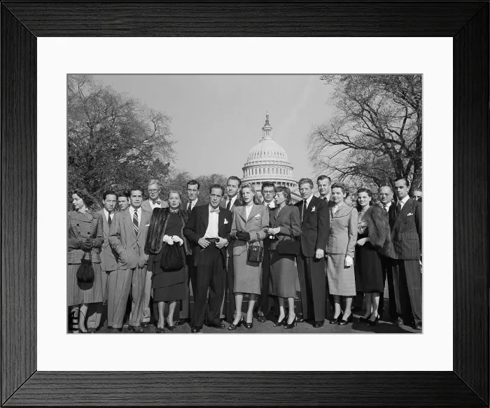 Framed Print : Actors Standing in Front of Capitol Framed Print : Actors Standing in Front of Capitol