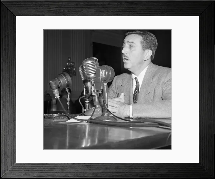 Framed Print : Walt Disney Testifying