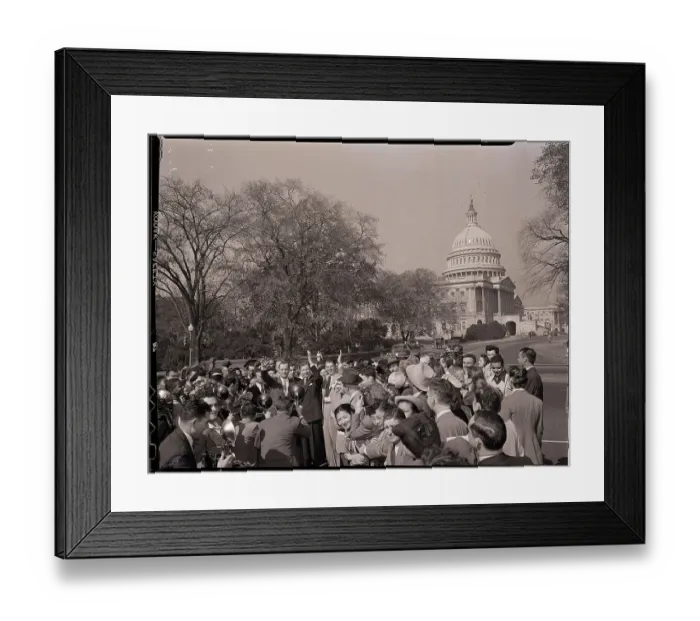 Framed Print : Crowds Surrounding Movie Stars Framed Print : Crowds Surrounding Movie Stars