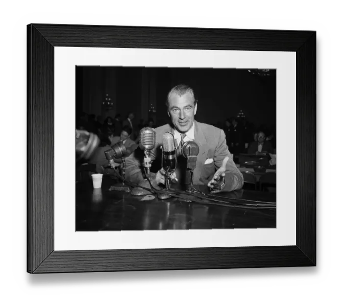 Framed Print : Gary Cooper Testifies To HUAC Framed Print : Gary Cooper Testifies To HUAC