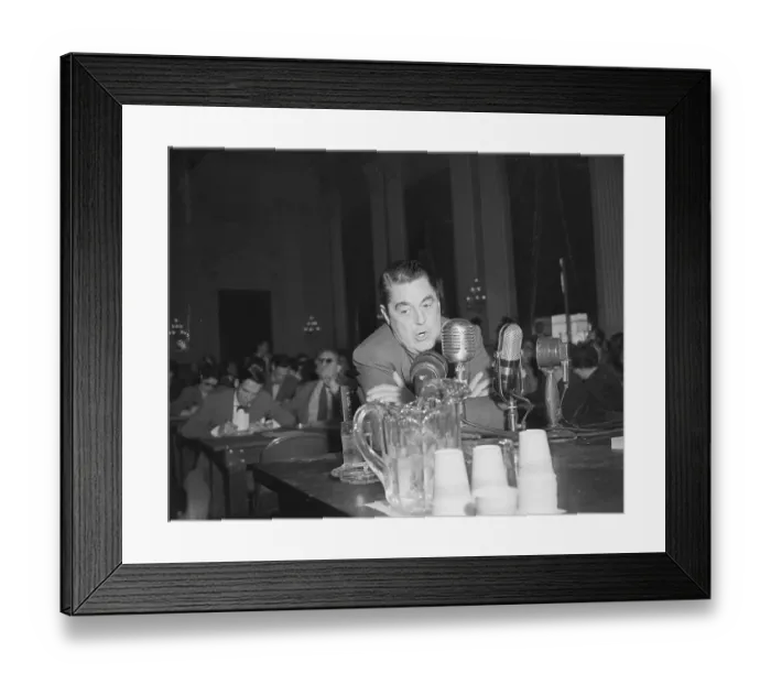 Framed Print : Producer Leo McCarey Testifying at Hearing