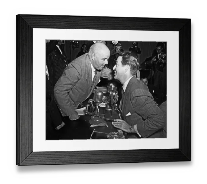Framed Print : J. Parnell Thomas Talking with Robert Taylor Framed Print : J. Parnell Thomas Talking with Robert Taylor