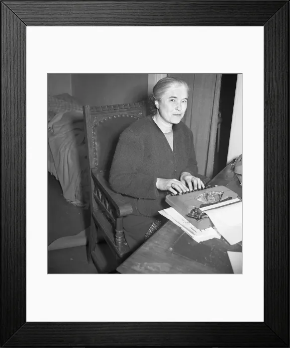 Framed Print : Anna Seghers Using Typewriter Framed Print : Anna Seghers Using Typewriter
