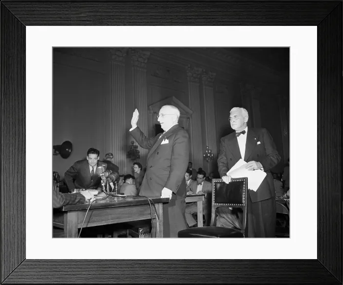 Framed Print : Louis B. Mayer Being Sworn In To Testify
