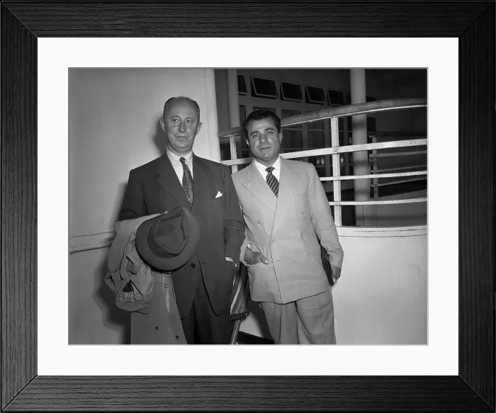 Framed Print : Christian Dior Standing Next to Salvatore Ferragamo Framed Print : Christian Dior Standing Next to Salvatore Ferragamo
