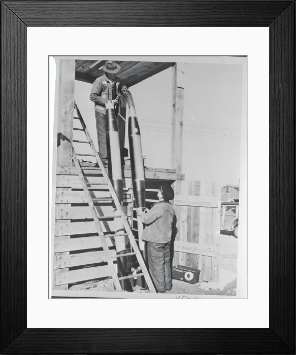 Framed Print : Men Preparing Jet Capable of Breaking Sound Barrier Framed Print : Men Preparing Jet Capable of Breaking Sound Barrier