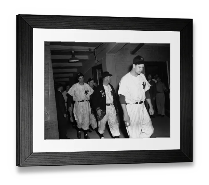 Framed Print : Joe DiMaggio with Teammates Framed Print : Joe DiMaggio with Teammates