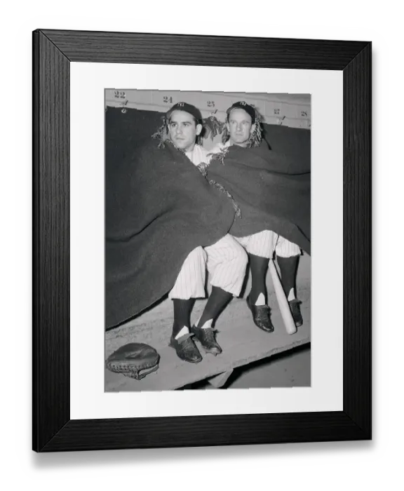 Framed Print : Yogi Berra and McQuinn Wrapped in Blankets Framed Print : Yogi Berra and McQuinn Wrapped in Blankets