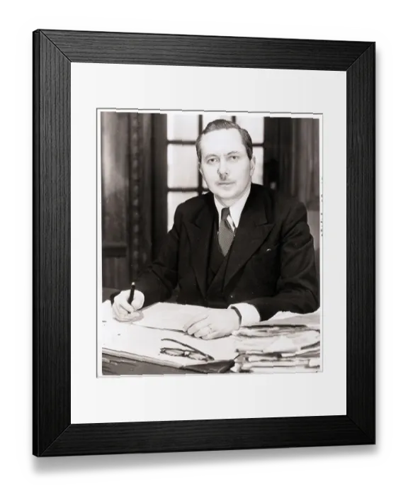 Framed Print : Harold Wilson M.P. Seated at Desk Framed Print : Harold Wilson M.P. Seated at Desk