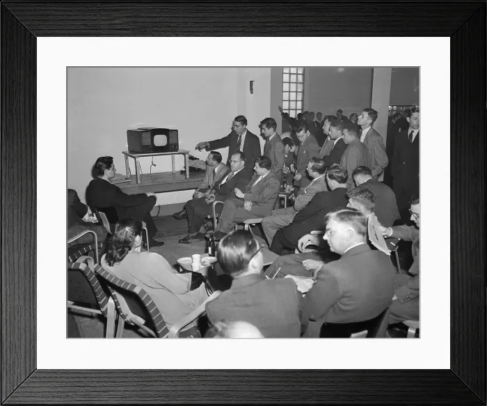 Framed Print : Newspapermen Watching World Series Framed Print : Newspapermen Watching World Series