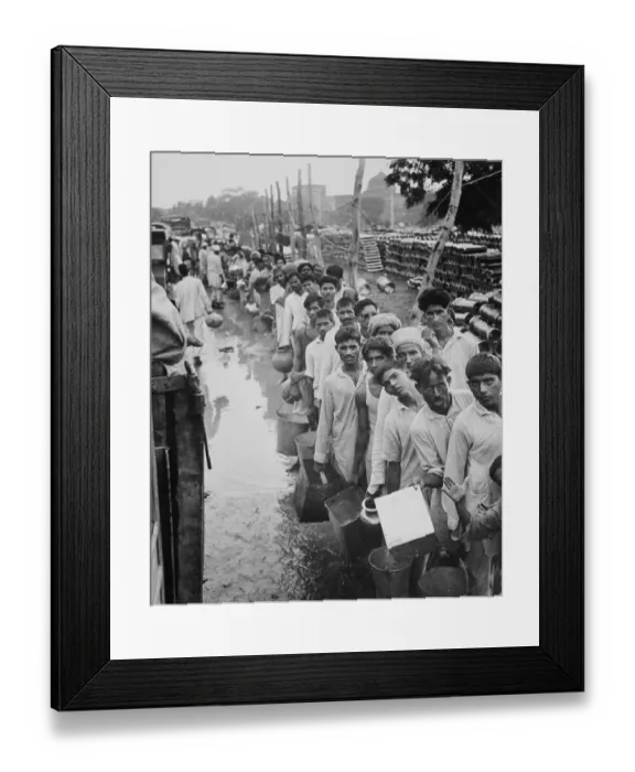 Framed Print : Indian Refugees Waiting for Water Framed Print : Indian Refugees Waiting for Water