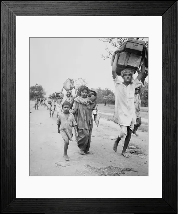 Framed Print : Refugees Traveling on Road Framed Print : Refugees Traveling on Road