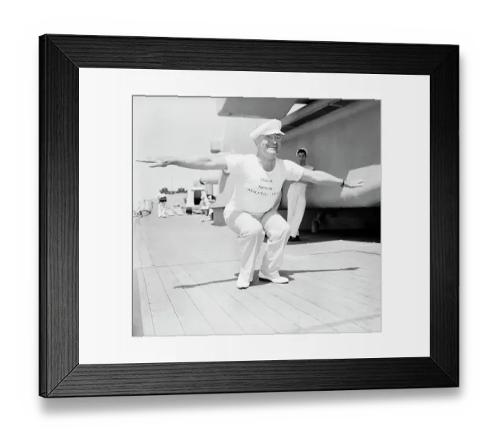 Framed Print : H.S. Truman Leading Calisthenics On Ship Framed Print : H.S. Truman Leading Calisthenics On Ship