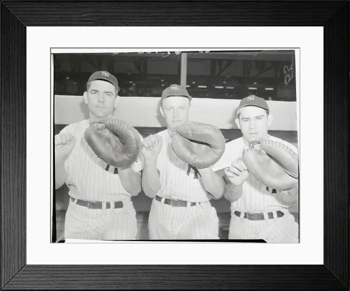 Framed Print : Portrait of Three Yankee Catchers Framed Print : Portrait of Three Yankee Catchers