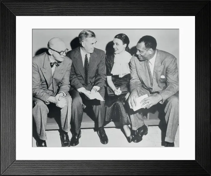 Framed Print : Paul Robeson with Famous Celebrities at Rally Framed Print : Paul Robeson with Famous Celebrities at Rally