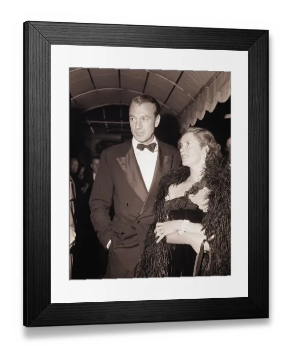 Framed Print : Gary Cooper and Wife Arrive at Party Framed Print : Gary Cooper and Wife Arrive at Party