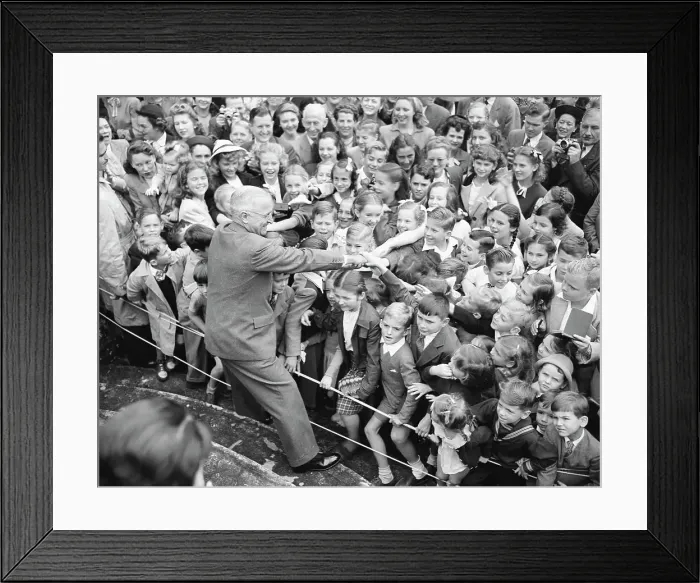 Framed Print : Harry S. Truman Greeting American Children in Brazil Framed Print : Harry S. Truman Greeting American Children in Brazil
