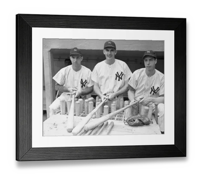 Framed Print : Joe DiMaggio with Teammates Framed Print : Joe DiMaggio with Teammates