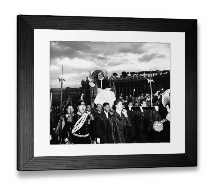 Framed Print : Pope Pius Xii Being Carried By Crowd Framed Print : Pope Pius Xii Being Carried By Crowd