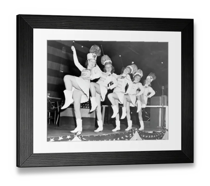 Framed Print : Drum Majorettes on Stage for American Legion