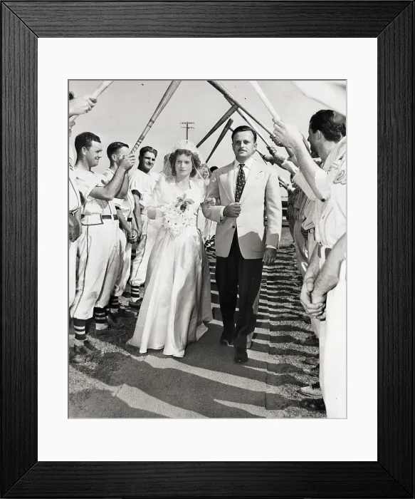 Framed Print : Baseball Wedding / Bride Going Down Aisle Framed Print : Baseball Wedding / Bride Going Down Aisle