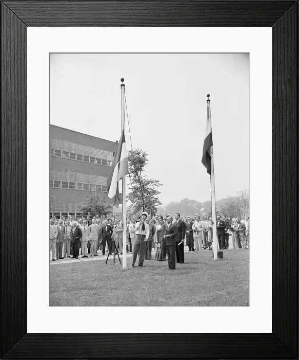 Framed Print : Raising Flag at United Nations Headquarters Framed Print : Raising Flag at United Nations Headquarters