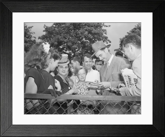 Framed Print : Howard Hughes giving autograph Framed Print : Howard Hughes giving autograph