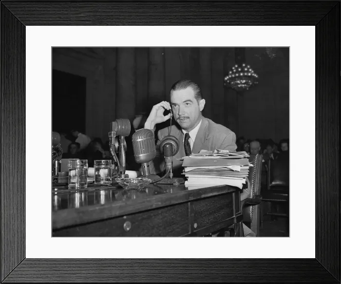 Framed Print : Howard Hughes Testifying During Senate Investigation