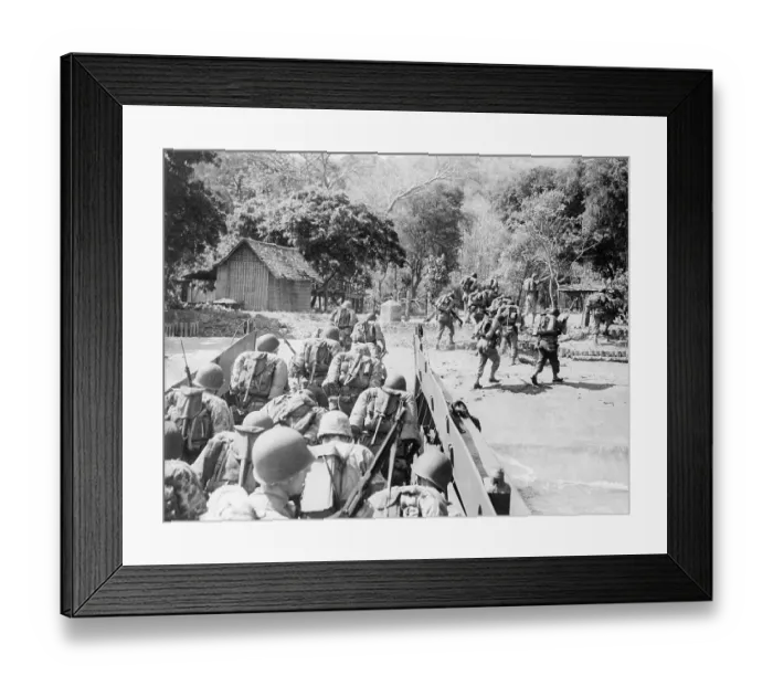 Framed Print : Dutch Marines Hit the Beach in Java 1947 Framed Print : Dutch Marines Hit the Beach in Java 1947