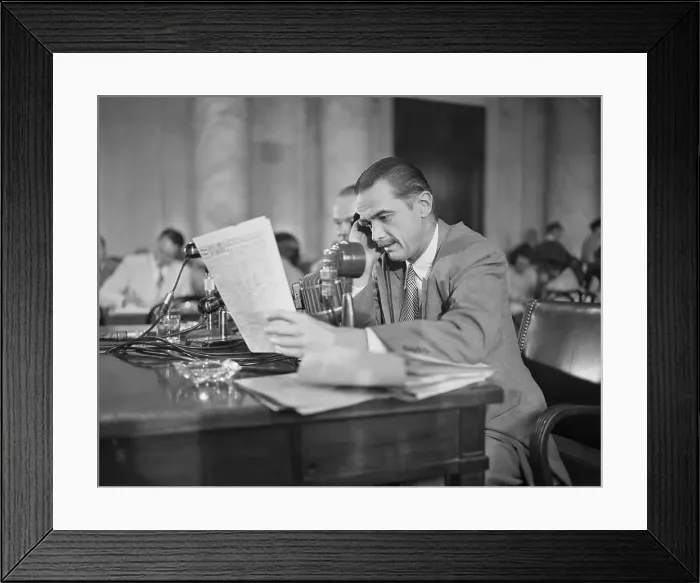 Framed Print : Howard Hughes Testifying During Senate Investigation Framed Print : Howard Hughes Testifying During Senate Investigation