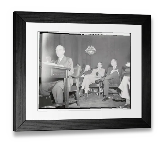 Framed Print : Howard Hughes Listening to Testimony at Senate Hearing Framed Print : Howard Hughes Listening to Testimony at Senate Hearing