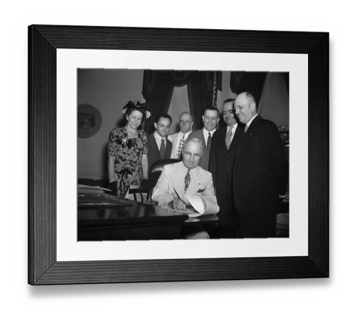 Framed Print : President Truman Signing Governor Bill Framed Print : President Truman Signing Governor Bill