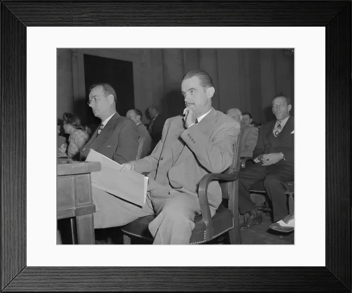 Framed Print : Howard Hughes Sitting in Courtroom Framed Print : Howard Hughes Sitting in Courtroom
