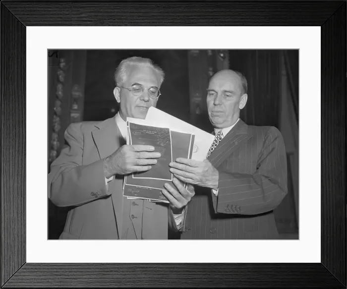 Framed Print : Senators Homer Ferguson and Owen Brewster Examine Papers Framed Print : Senators Homer Ferguson and Owen Brewster Examine Papers