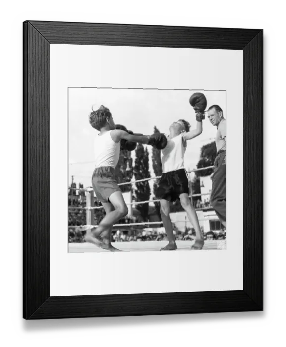 Framed Print : Children Boxing In Ring;A Lethal Right Framed Print : Children Boxing In Ring;A Lethal Right