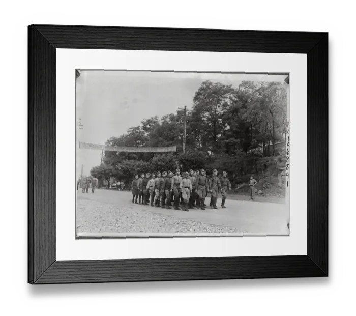 Framed Print : Soldiers Marching in Formation Framed Print : Soldiers Marching in Formation