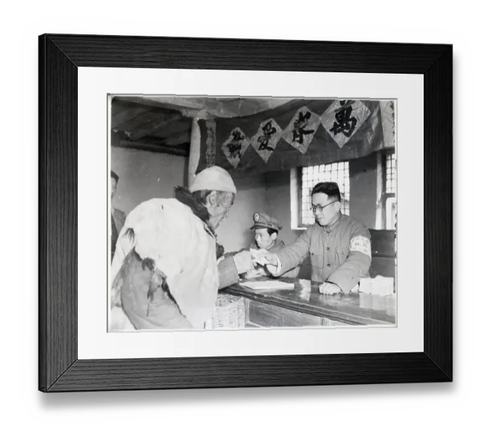 Framed Print : Old Man Receiving Ration Ticket Framed Print : Old Man Receiving Ration Ticket