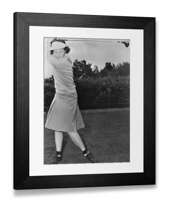 Framed Print : Peggy Kirk Swinging Golf Club Framed Print : Peggy Kirk Swinging Golf Club