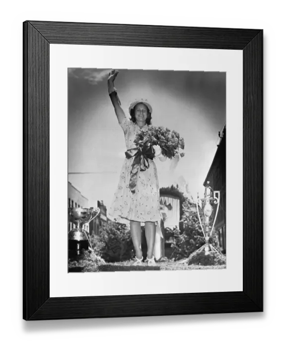 Framed Print : Babe Didrikson amid Flowers in Victory Parade