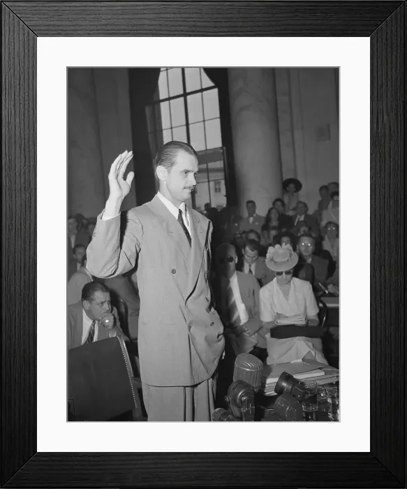 Framed Print : Howard Hughes Taking Oath Framed Print : Howard Hughes Taking Oath