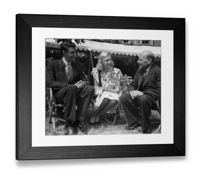Framed Print : People Talking at Garden Party Framed Print : People Talking at Garden Party