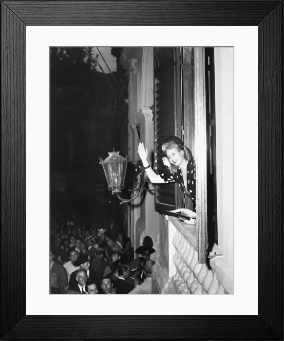 Framed Print : Eva Peron Waving to Crowd Framed Print : Eva Peron Waving to Crowd