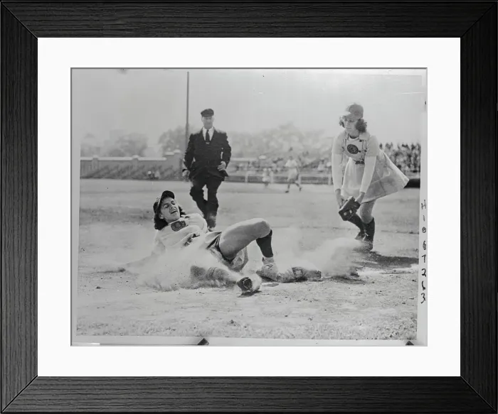 Framed Print : Sophie Kurys Slides into Softball Base Framed Print : Sophie Kurys Slides into Softball Base