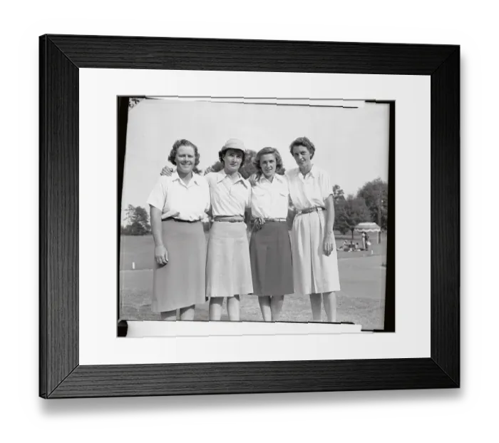 Framed Print : Four Women Golfers on Course