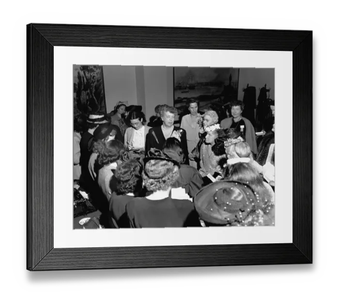 Framed Print : Eleanor Roosevelt Surrounded by Reporters Framed Print : Eleanor Roosevelt Surrounded by Reporters