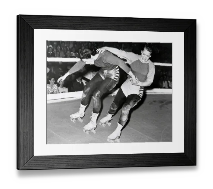 Framed Print : Women In Roller Derby Struggle Framed Print : Women In Roller Derby Struggle