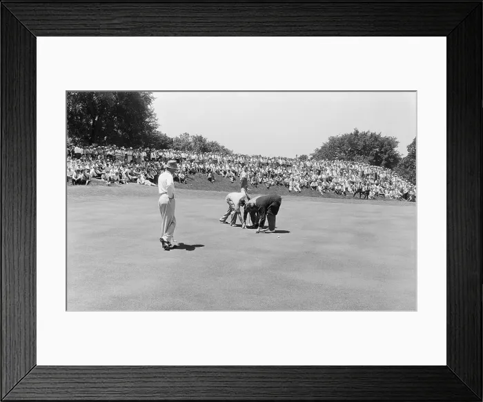 Framed Print : Sam Snead Watching Officials Measure Framed Print : Sam Snead Watching Officials Measure